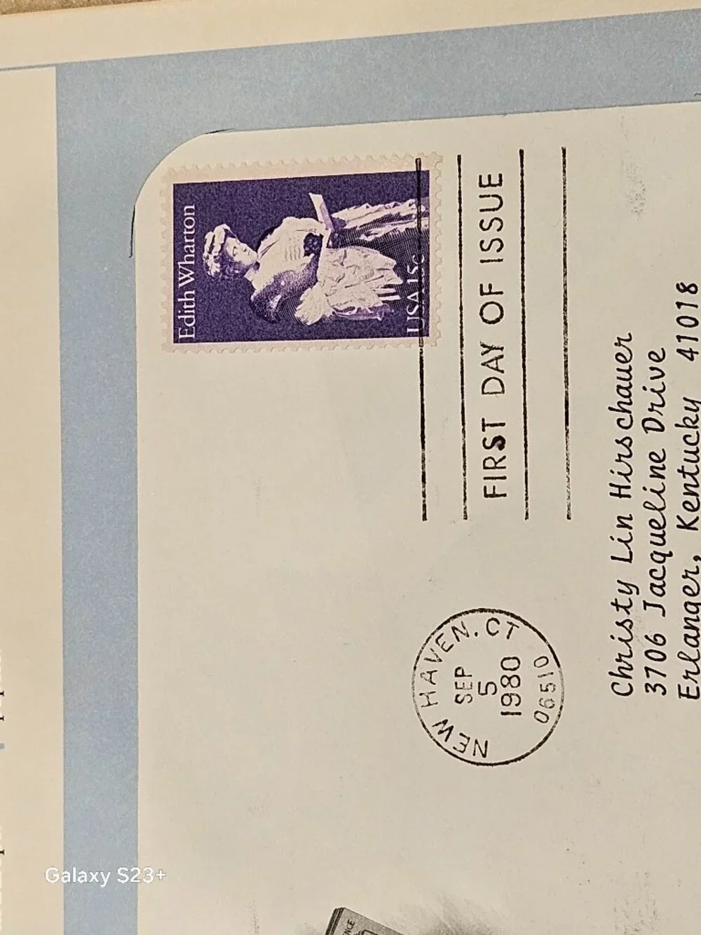 RARE COLLECTIBLE USPS 1ST DAY ISSUE COVER EDITH WHARTON NOVELIST STAMP FDC